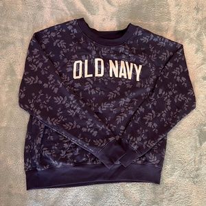 Old Navy sweatshirt blue floral crew pullover